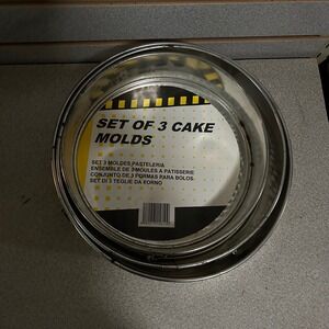 Set of‎ 3 Round Cake Pans Mold Bakeware Non Stick Baking Kitchen Pastry Pan